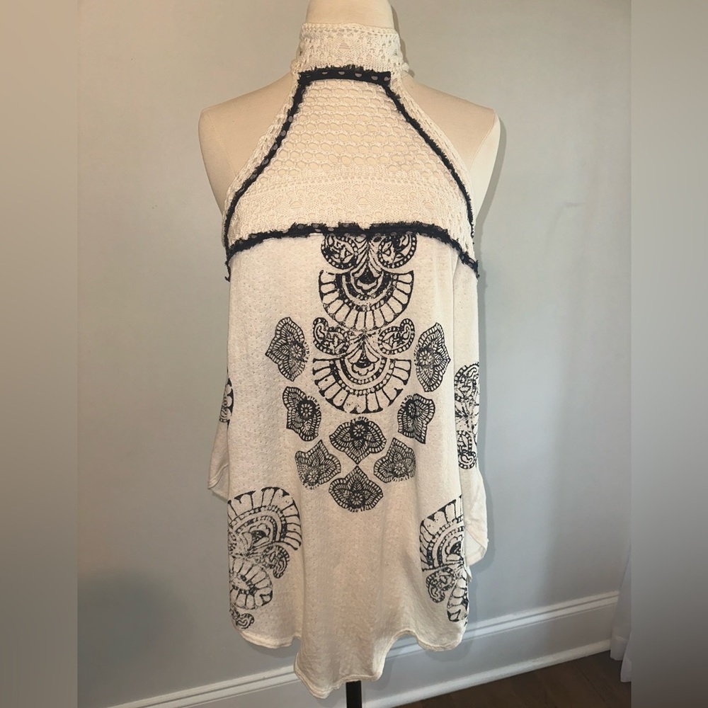 Free People - Navy and white tank with flattering neckline.